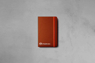 Poorvika Brand Identity Design - Notebook Mockup animal bird logo design brand identity branding graphic creative design icon mark logo illustration logo mockup design notebook design peacock logo simple and clean