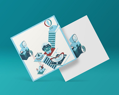 Dear Diana | Illustration abstract artist blue camera diana digitalart fancy film camera flat graphicdesign illustration isometric art isometric illustration lomography love memories minimal photographer simple vector