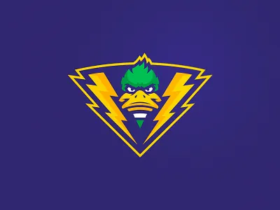 Duck college duck game identity lightning logo logodesign mascot sport team