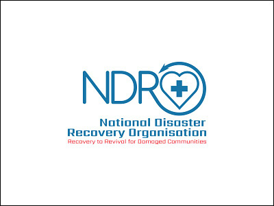 NDRO Brand blue charity design disaster logo logodesign organization recovery red