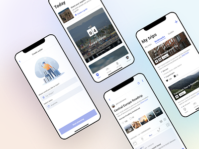 Ravel app blue booking design gradient illustration planer road tickets tips travel travel app ui ux