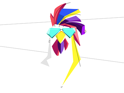 Spike animal art art style bird branding colour creative design fashion funky hen illustration minimal minimalism neon pop pop art rooster