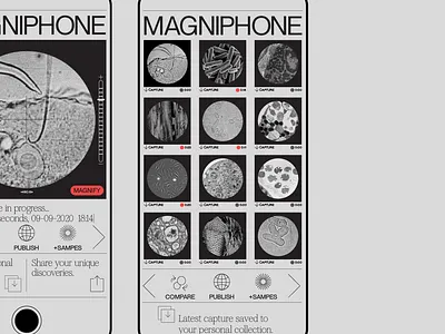 Magniphone Asset Gallery app branding design flat icon minimal typography ui ux vector