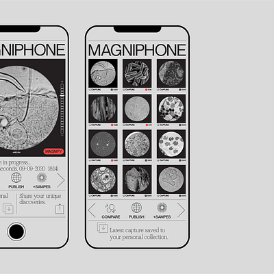 Magniphone Asset Gallery app branding design flat icon minimal typography ui ux vector