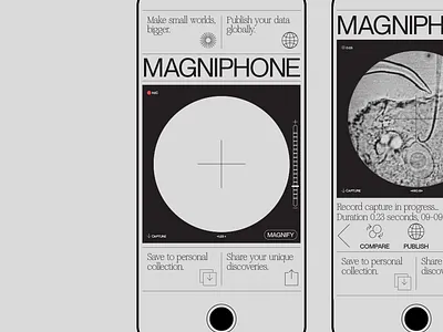Magniphone Homescreen app branding design flat minimal typography ui ux