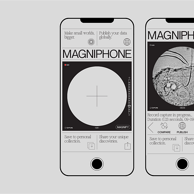 Magniphone Homescreen app branding design flat minimal typography ui ux