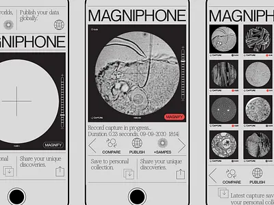 Magniphone Record/Capture In Progress app branding flat minimal typography ui ux