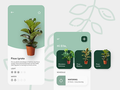 House Plant Management App app design green house plants houseplants mobile plants ui