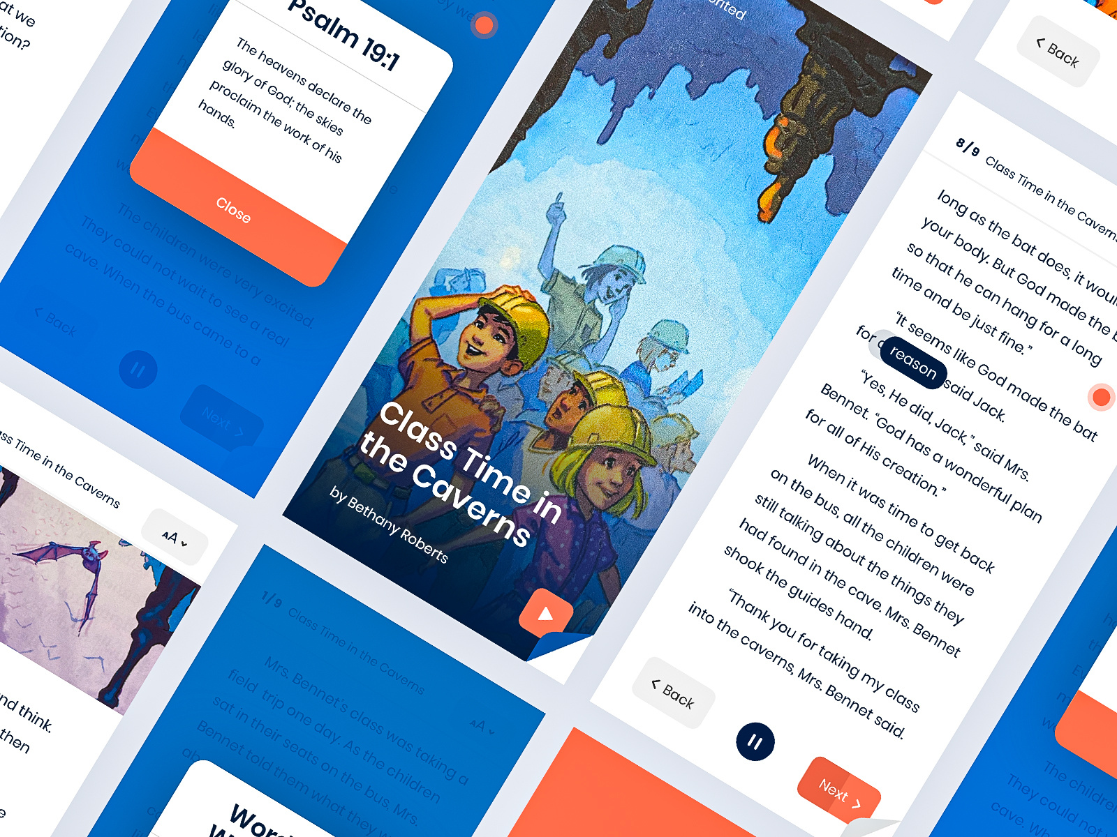 Interactive Reading App Concept app books branding children design education learning quiz reader reading spelling ui userflow ux wireframe
