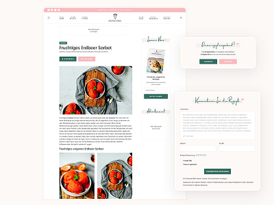 VeganeVibes -Recipe page- blog blog design blog post blogging food blog recipe recipe page recipes vegan vegan food vegan recipes web design webdesign website website design