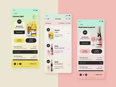 MBD - Liquor, Beer, & Wine - Marketplace iOS App app design beer e commerce ios liquor marketplace mobile ui design ux design wine