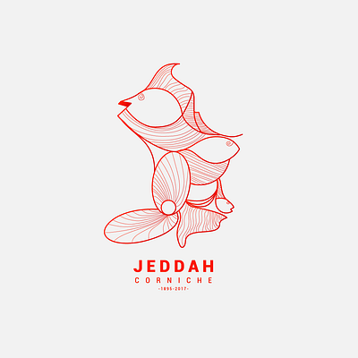 Jeddah Corniche arabic colors corniche design icon illustration jeddah minimal red saudi arabia sea simple vector