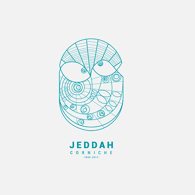 Jeddah Corniche arabic blue colors design drawing fish illustration jeddah mecca minimal red sea saudi arabia sea simple vector