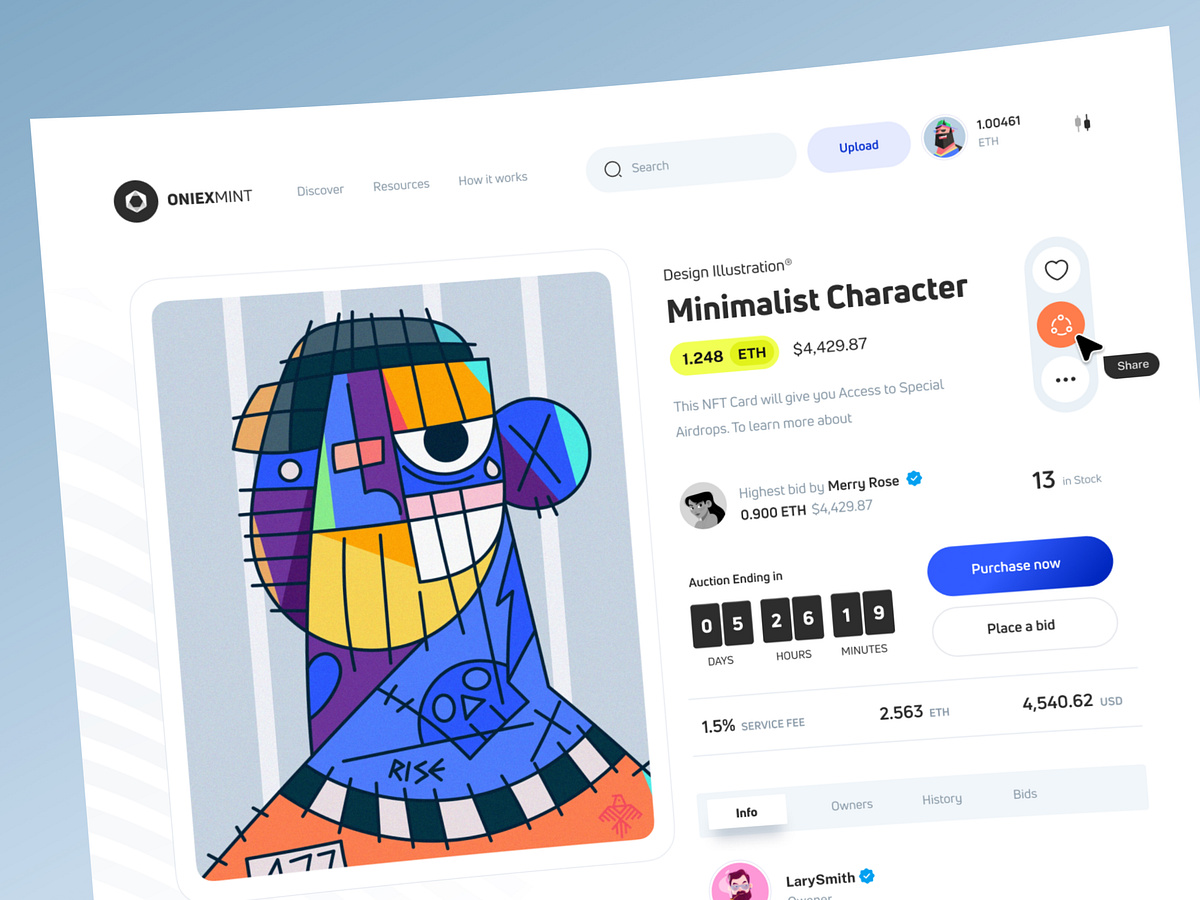 Nft Auction Page Light Version🔥🤘 By Mohammad Reza Farahzad For Oniex™ On Dribbble 9023