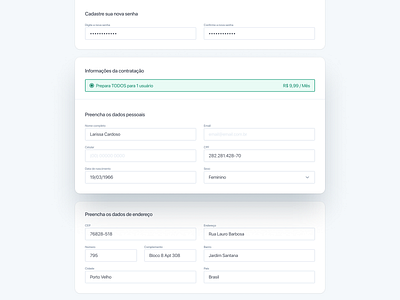 Forms cards collapse components container design system flow form form field grid input input box input groud interface online course plataform ribeirão preto sign sign up steps são paulo