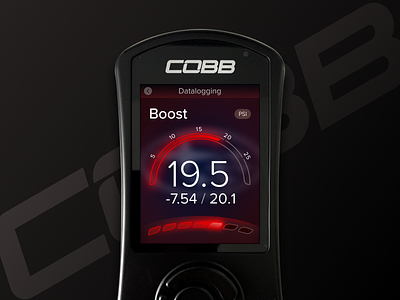 Cobb Accessport V3 UI Exploration auto ui boost gauge car gauges car hmi car ui cobb accessport digital gauge hmi product design tuning