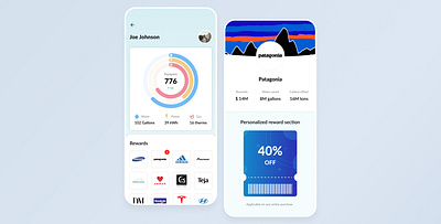 Earthly mobile app app application blue branding chart circle clean coupon design figma flat homepage interface ios minimal mobile product ticket ui ux