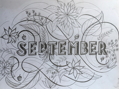 September flourishes illustration lettering