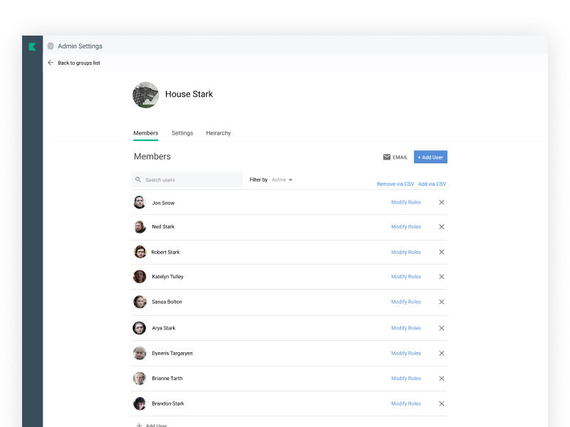 Kuali - Group member management screen by Aaron Uyehara on Dribbble