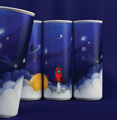 Clouds. Energy Drink Packaging brand identity branding illustration logo packagedesign packaging design