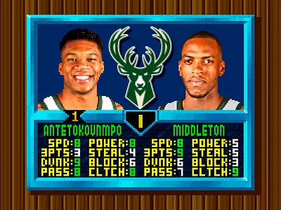 NBA JAM - Milwaukee Bucks Promo basketball branding bucks concept design graphic design illustration milwaukee bucks nba nba jam pixel pixel art snes video game