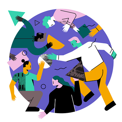 Integrated Delivery / Teamwork Illustration abstract circles editorial flat geometric illustration minimal modern monoline pattern people person portrait shapes square texture tpgether triangle ui vector