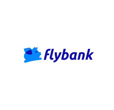 Flybank bank clever creative design fly logo minimal money pig piggy simple