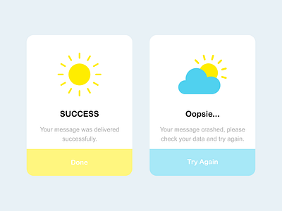 Flash Messages app interface cloudy daily 100 challenge daily ui daily ui 011 dailyuichallenge design flash message icon illustrator minimal sunny ui ux weather web website