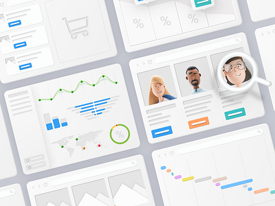 Illustrations for analytics platform analytics analyz clean design illustrations light minimal neo neomorphic neomorphism neumorph neumorphic neutral platform ui ux