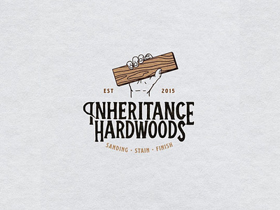 Inheritance Hardwoods branding construction construction logo custom design hand drawn handmade hands hardwood hardwood floor illustration logo t shirt typography