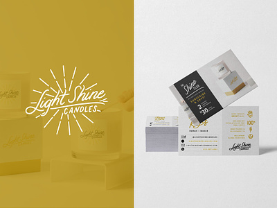 Light Shine Candles Branding & Print Collateral branding candle design candle packaging design graphic design logo logo design packaging design print collateral