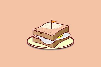 Sandwich flat icon illustration illustrator vector