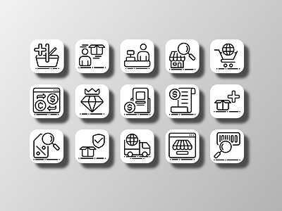 E-Commerce 02 (Outline) adobe illustrator app business commerce commercial creative design doodle ecommerce icon icon bundle icon set iconfinder online shop online store retail ui ux vector web