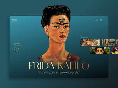 Frida kahlo web concept concept design figma ui ux webdesign
