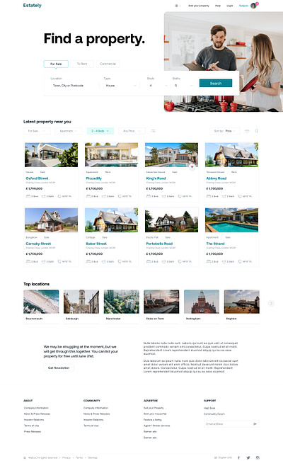 Real Estate Landing Page estate agent figma real estate real estate ui realtor
