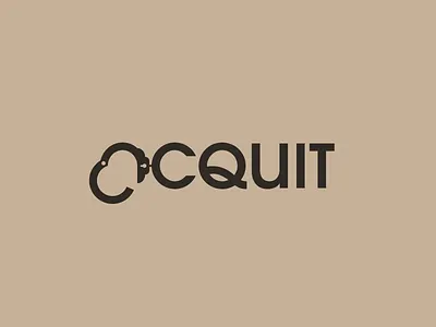 Acquit Wordmark Logo Design acquit branding creative freedom handcuff logo design logo mark mark not guilty type typography wordmark