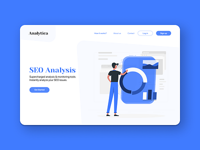 SEO Analysis Landing Page Concept app ui design illustration logo ui ui design ui ux ux web