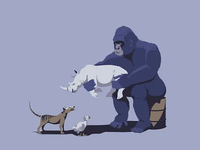 Minus one adobeillustrator africa animal ape art australia digitalart digitalillustration dodo drawing ecology gorilla illustration illustrator rhino savetheplanet vector vectorart wildlife