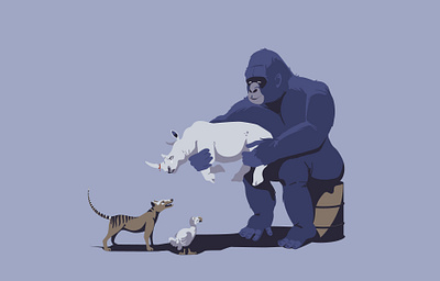 Minus one adobeillustrator africa animal ape art australia digitalart digitalillustration dodo drawing ecology gorilla illustration illustrator rhino savetheplanet vector vectorart wildlife
