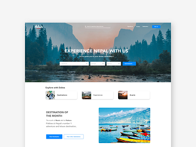 Dulwa - Webapp destination nepal travel ui ux webdesign website