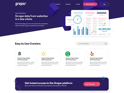 Grepsr Marketplace design figma illustration ui