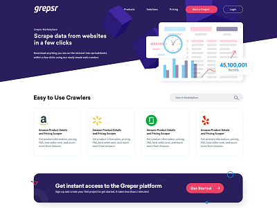 Grepsr Marketplace design figma illustration ui