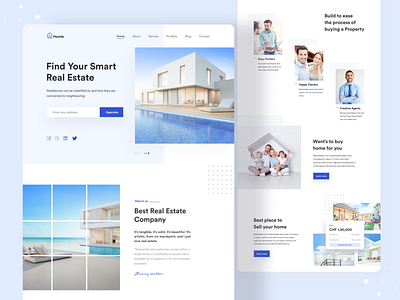 Real Estate Landing Page buyer clean ui creative design home house landingpage minimal popular shot property property developer real estate realestate responsive sajib ui user web webdesign website