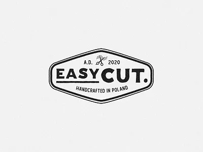 Easy Cut - Handcrafted in Poland art barbershop branding design icon logo minimal retro vintage