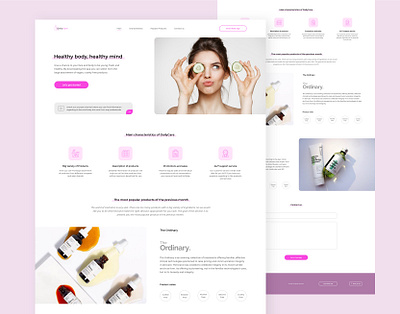 Skincare Landing app beauty care clean design clean ui cosmetics health landing landing design landing page landingpage products skincare ui uidesign user experience user interface ux website website design