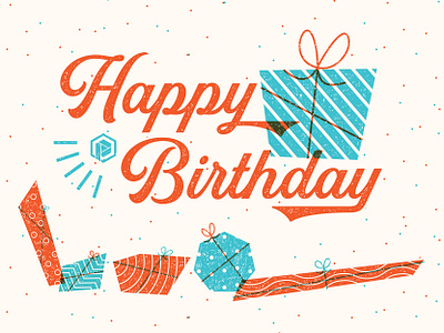 Happy Birthday! birthday birthday card card celebration happy illustration present presents retro texture