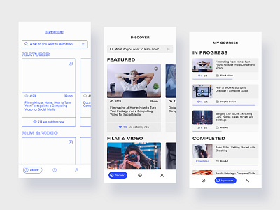 Mobile Learning App app design learning app mobile design ui ux wireframing