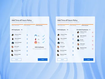 Enroll Employees | HR Management System add back design employees experience hr hrms human resources information leaves management payroll policy search solution stepper system ui ux wizard