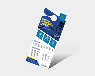 Plumber Door Hanger advertisement contractor door hanger electrician handyman home house marketing pamphlet plumber plumber door hanger plumber service plumbing repair service