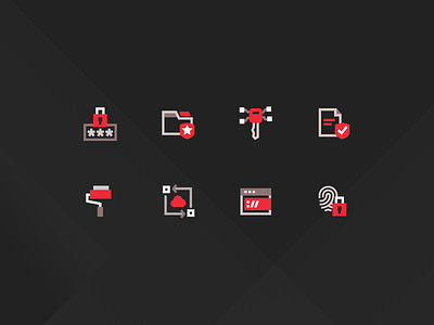 Icons - Files.com bold dark design duotone encryption files icon set icons illustration light line icons red secure security tripple tone vector vectors